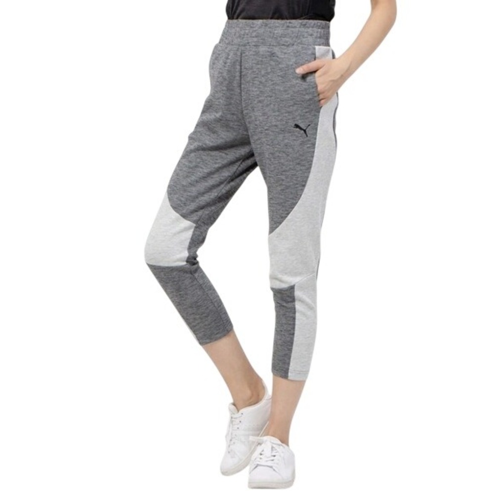 Puma Evostripe Sweatpants 7/8 Length 2-Tone Heather Gray XS